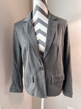 Lacoste Gray Knit Blazer Jacket 40 Fits US 8/10 Soft Sweater Material GUC Preppy